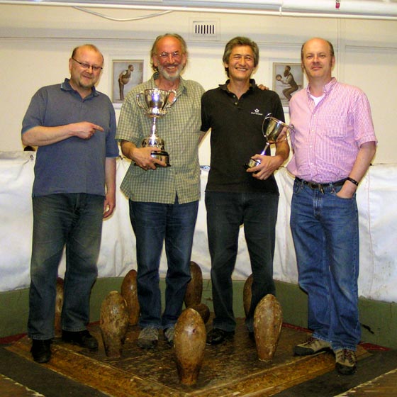 2008 winner Steve Barnes; 2009 winner Guy Tunnicliffe; 2009 runner-up Steve Hutchinson; 2008 runner-up Peter Greene